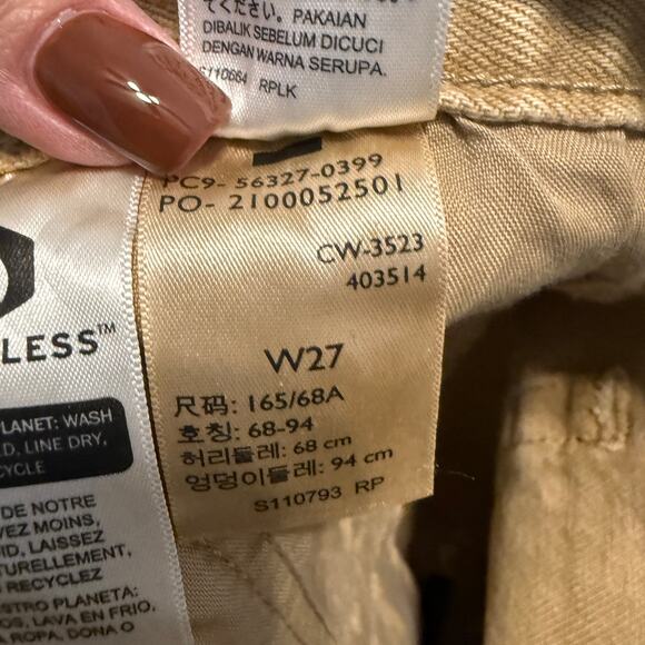 Women's Levi's 501 Tan Button Front Raw Edge Cutoff Denim Shorts Size 27 - Picture 5 of 9